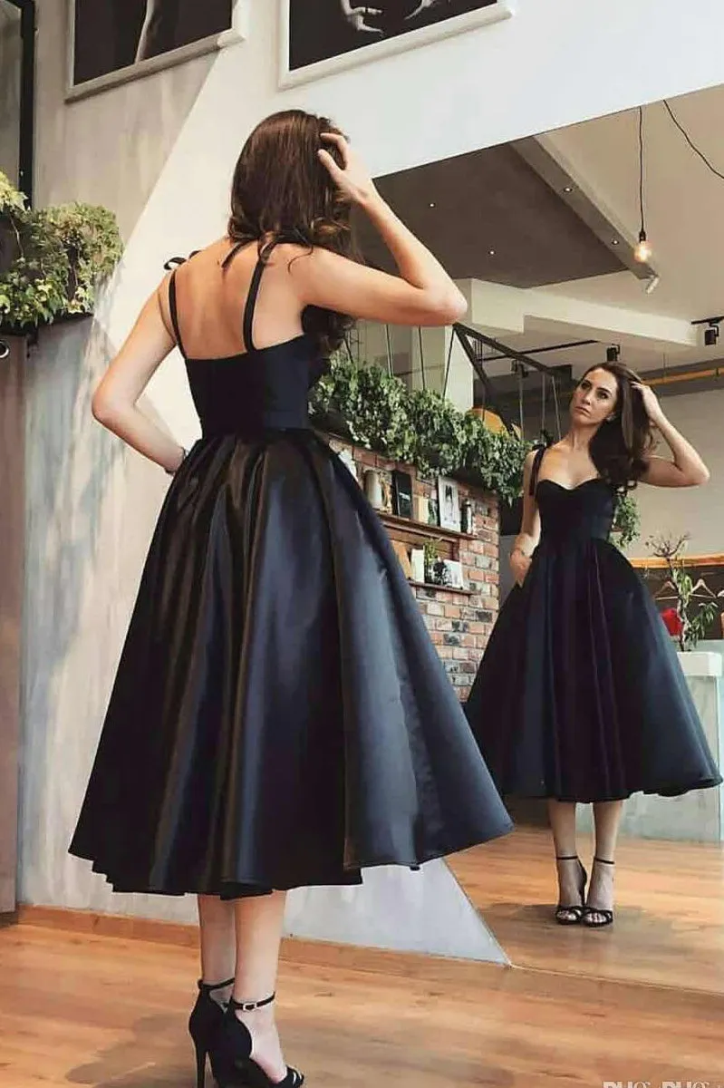 1950s Black Homecoming Dress, Short Prom Dress Off The Shoulder Straps ,Formal Dress,Dance Dresses, Back To School Party Gown, PC0857