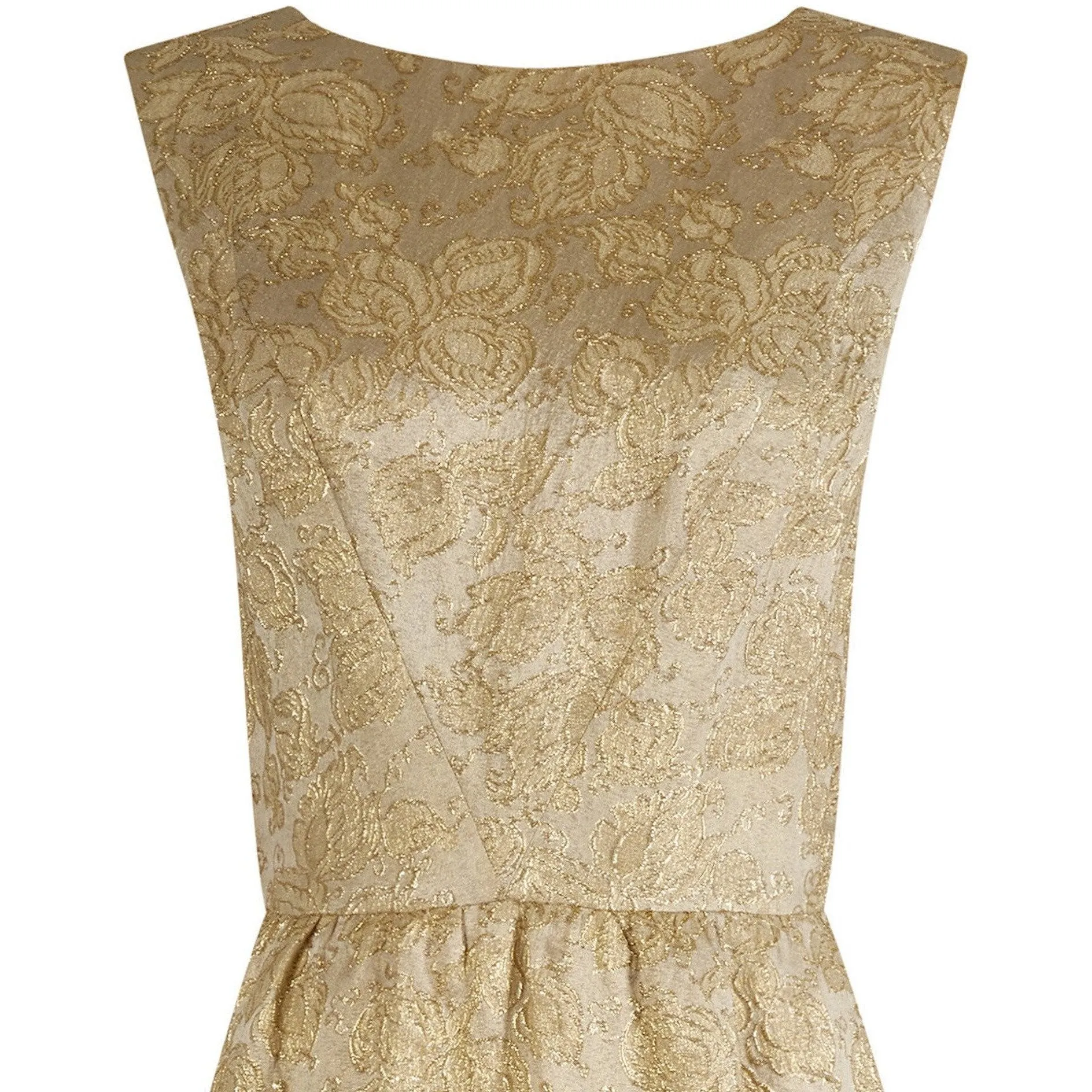 1950s Jacques Heim Demi Couture Gold Brocade Shift Dress