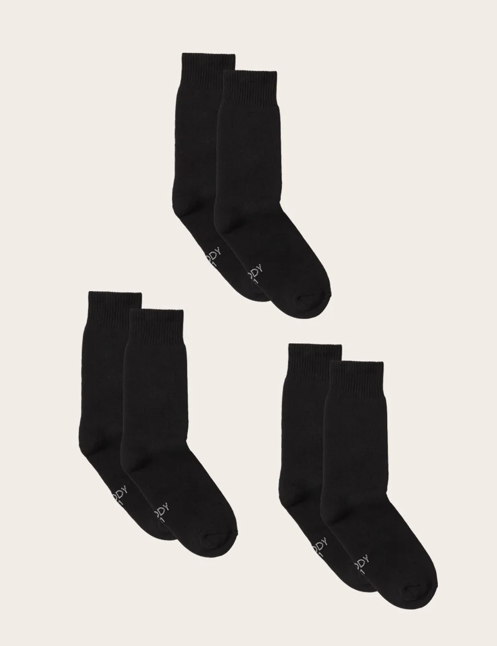 3-Pack Men's Crew Boot Socks - Black