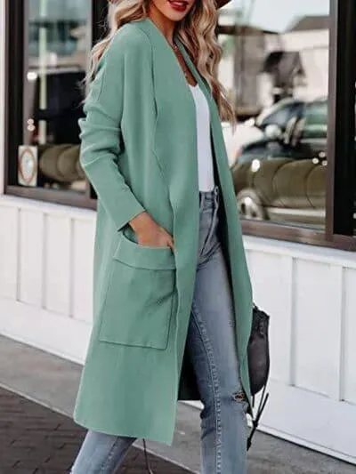 Angie Open Front Dropped Shoulder Outerwear