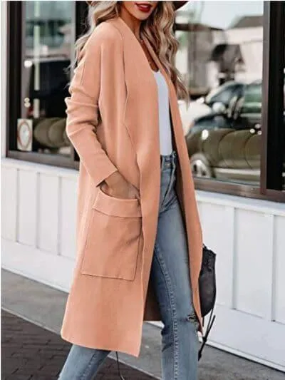 Angie Open Front Dropped Shoulder Outerwear