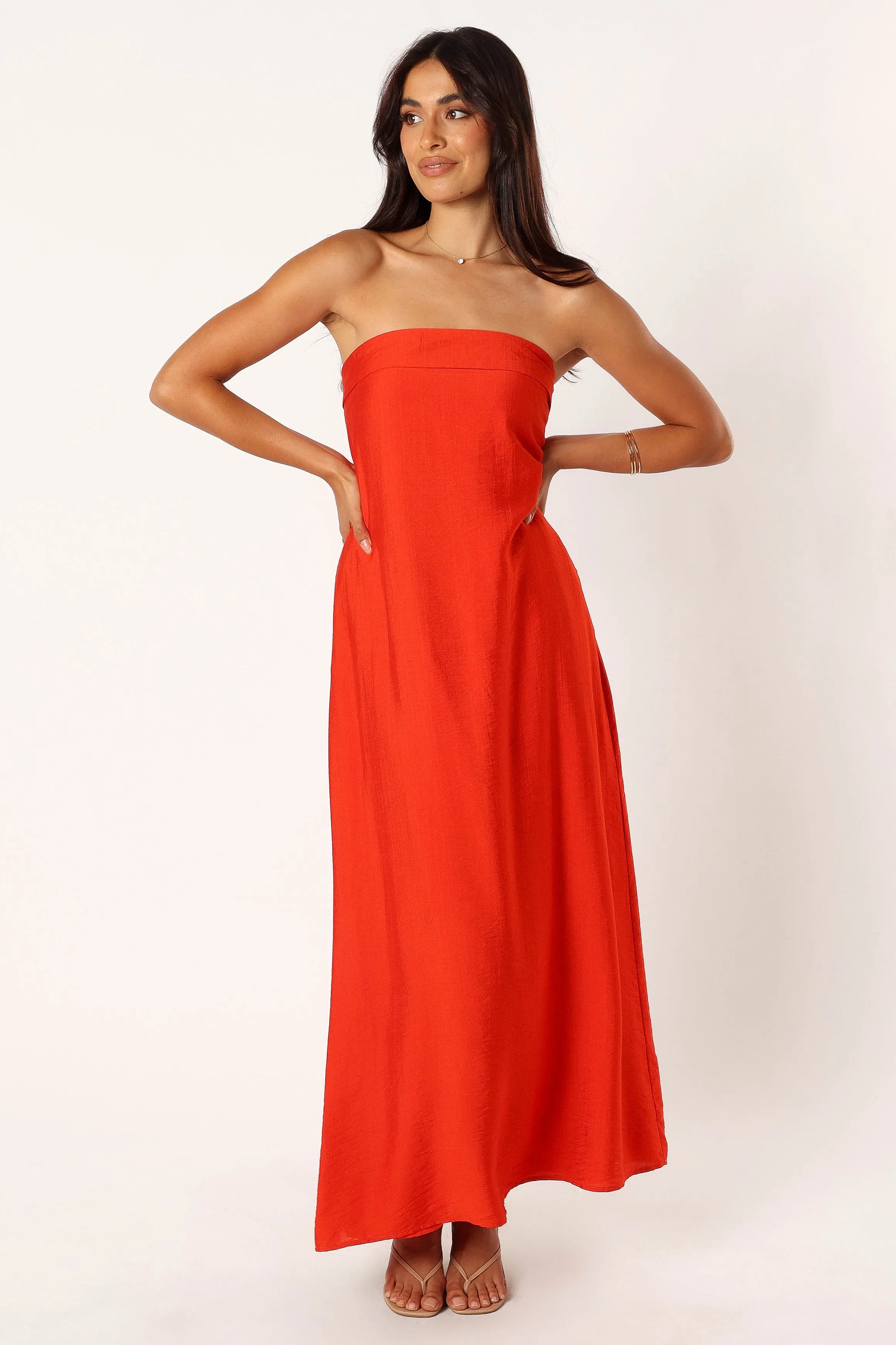 Archer Strapless Maxi Dress - Red