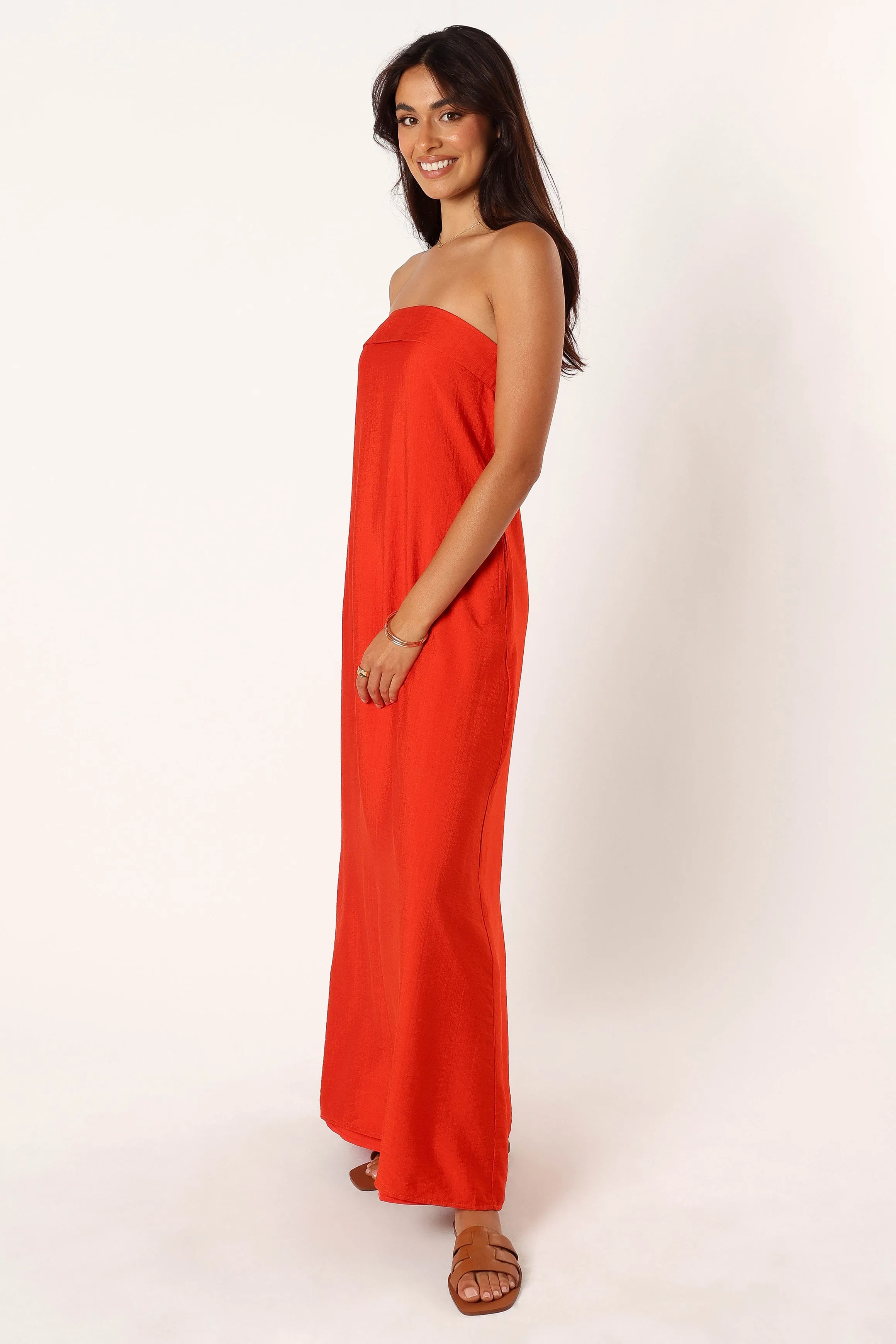 Archer Strapless Maxi Dress - Red