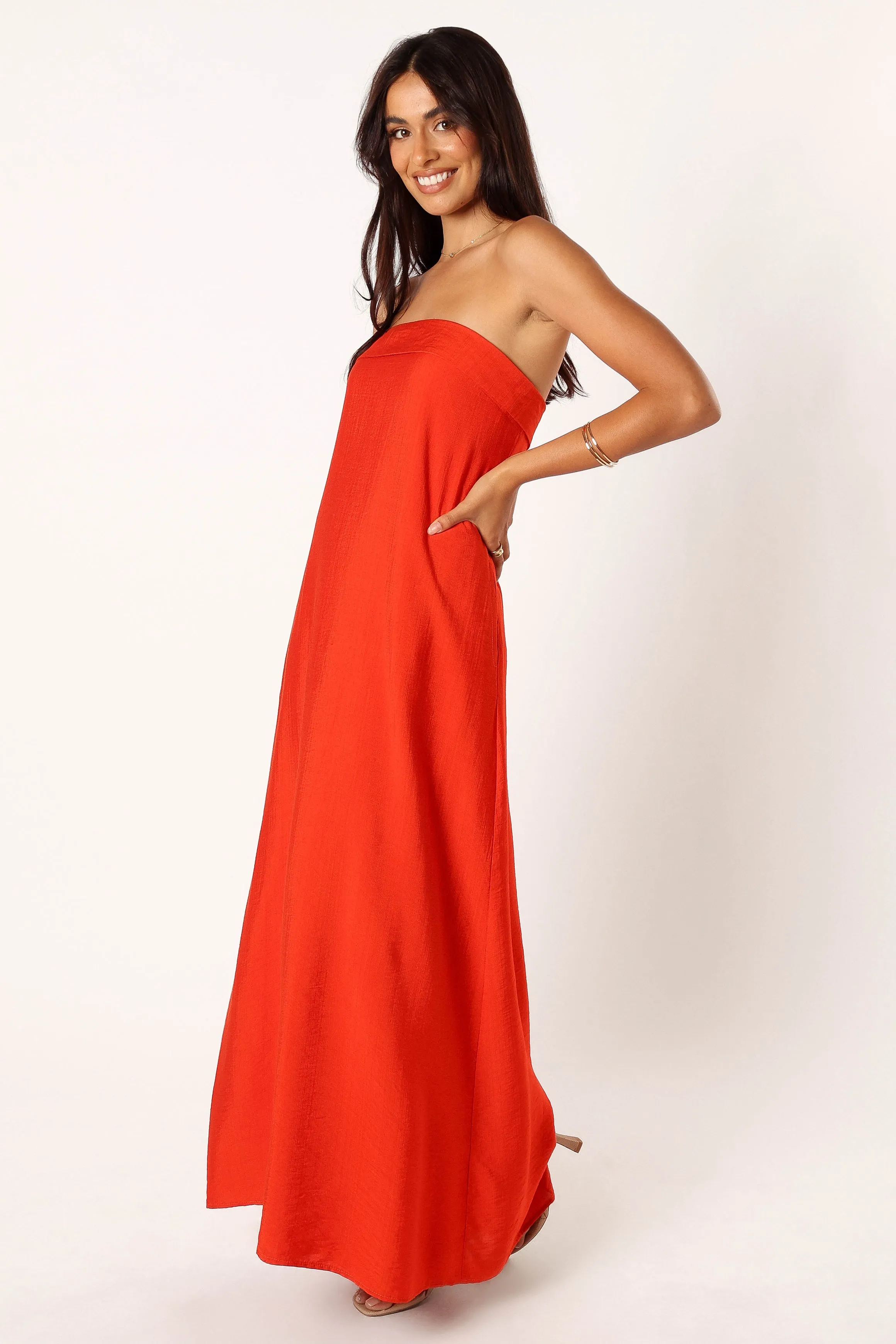 Archer Strapless Maxi Dress - Red