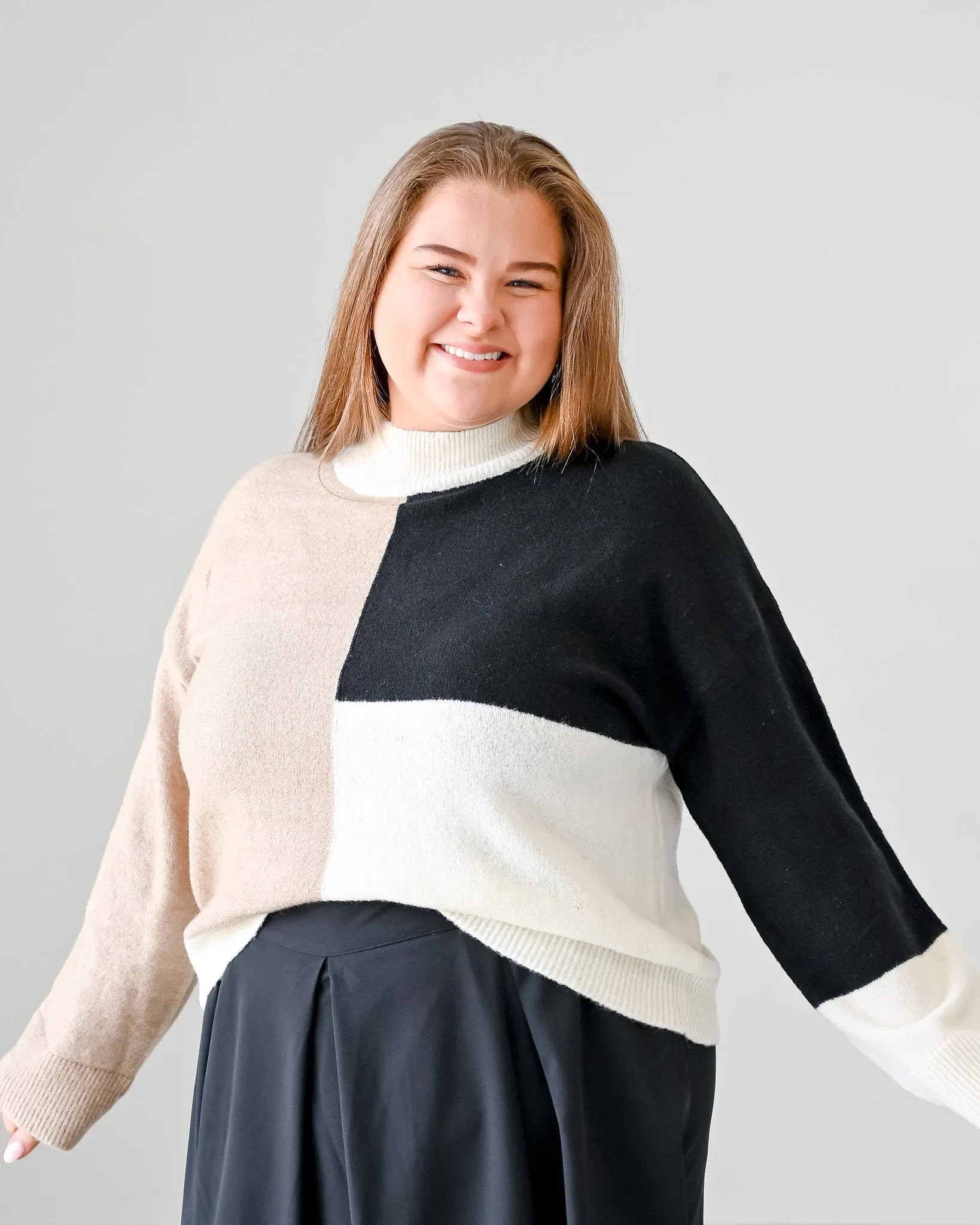 Around the Block Mock Neck Sweater