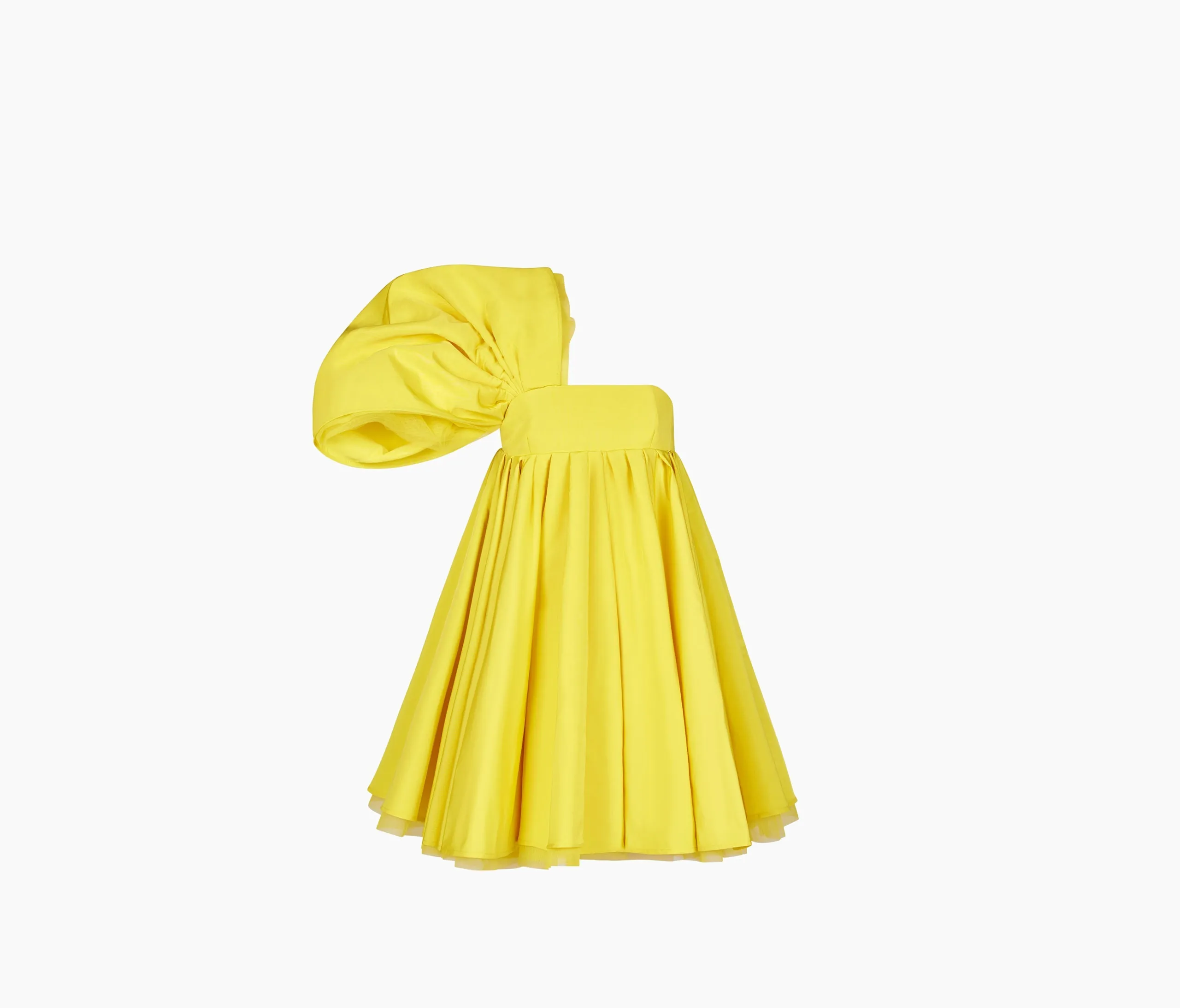 ASYMMETRIC BUSTIER SHORT DRESS YELLOW 23ACRO002PL0440U6134