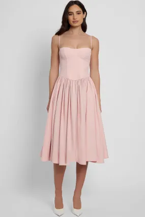 Ballerina Bustier Midi Dress - Pink