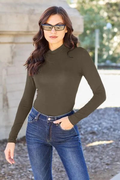 Basic Bae Mock Neck Long Sleeve Bodysuit