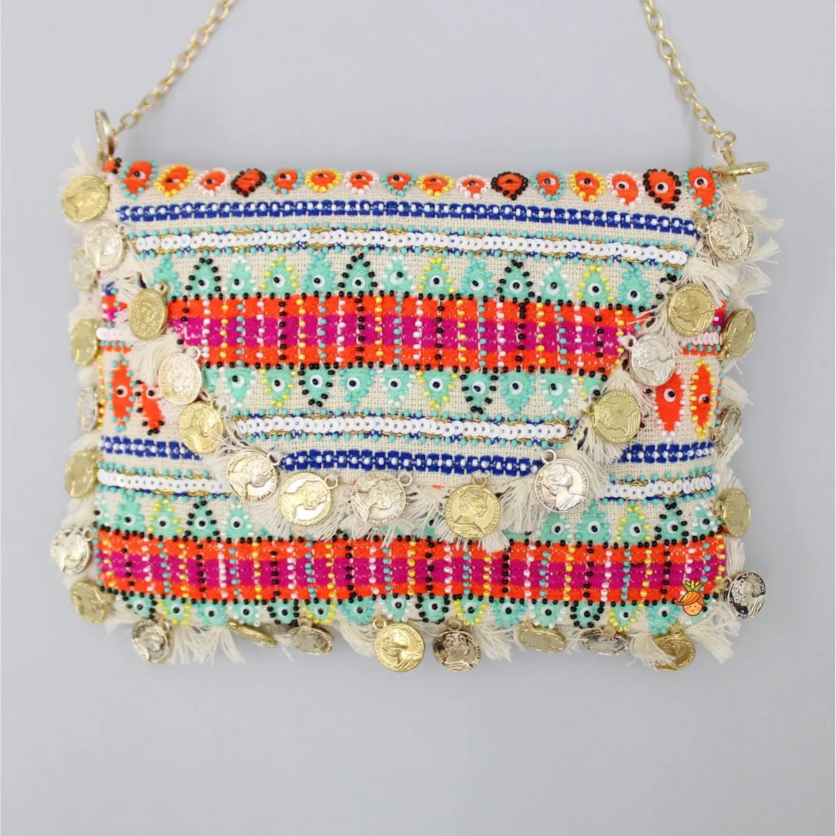 Beaded Multicolour Sling Bag