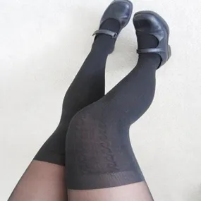 Black Thigh High Tights  KF2004