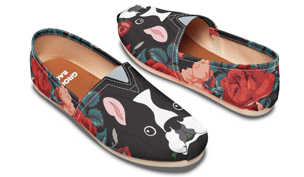 Boston Terrier Rose Casual Shoes