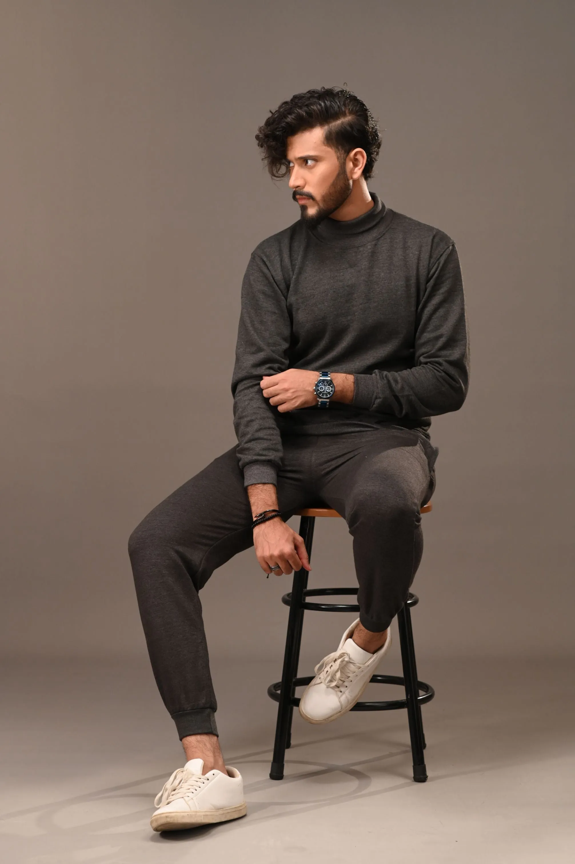 Charcoal Basic Mock Neck