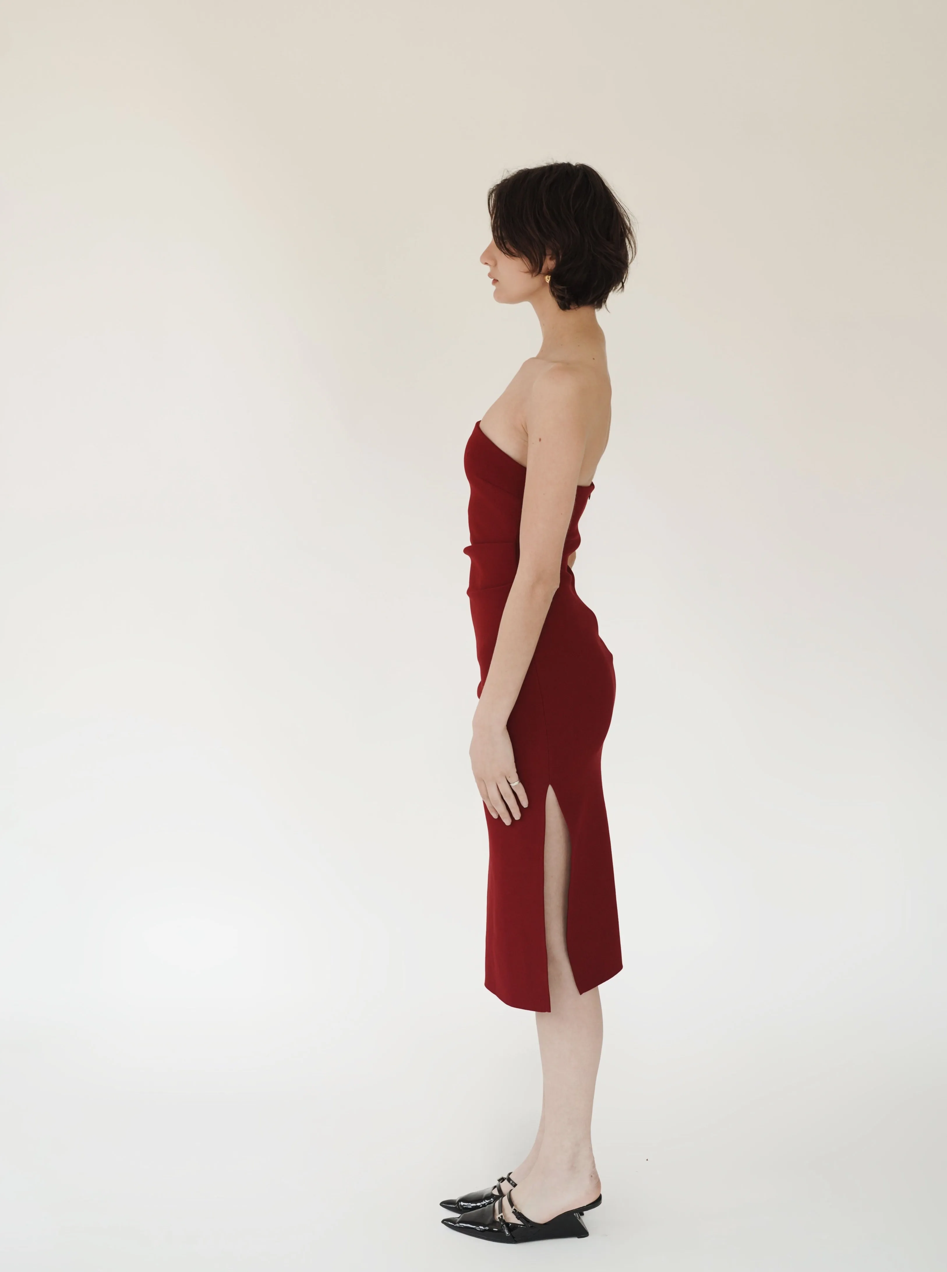 Cherry Strapless Midi Dress