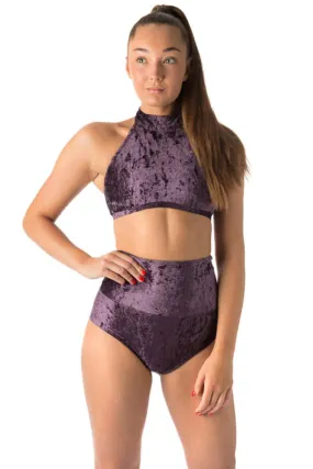 Dragonfly Betty High-Waisted Shorts - Velvet Purple