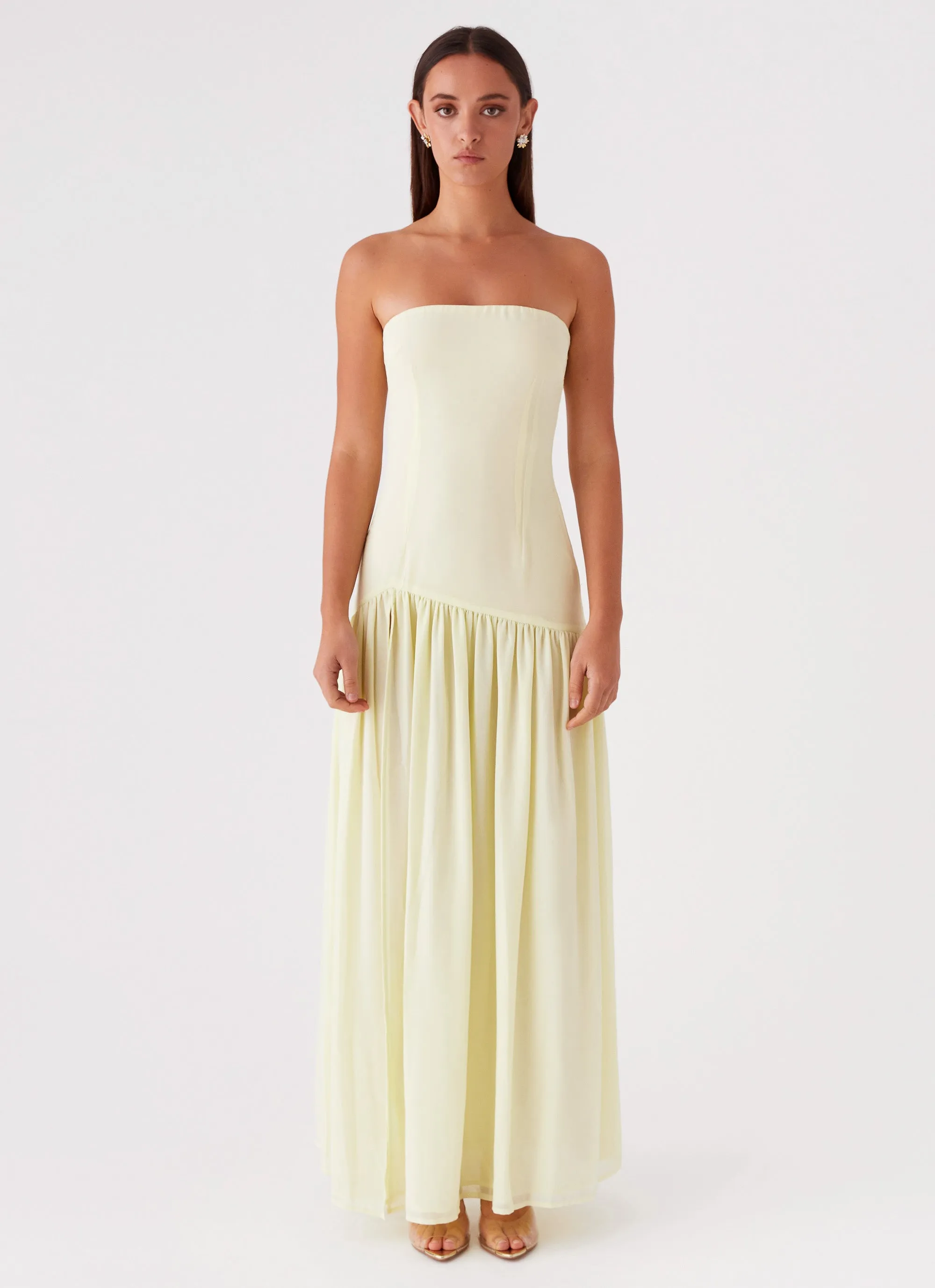 Eden Strapless Maxi Dress - Yellow