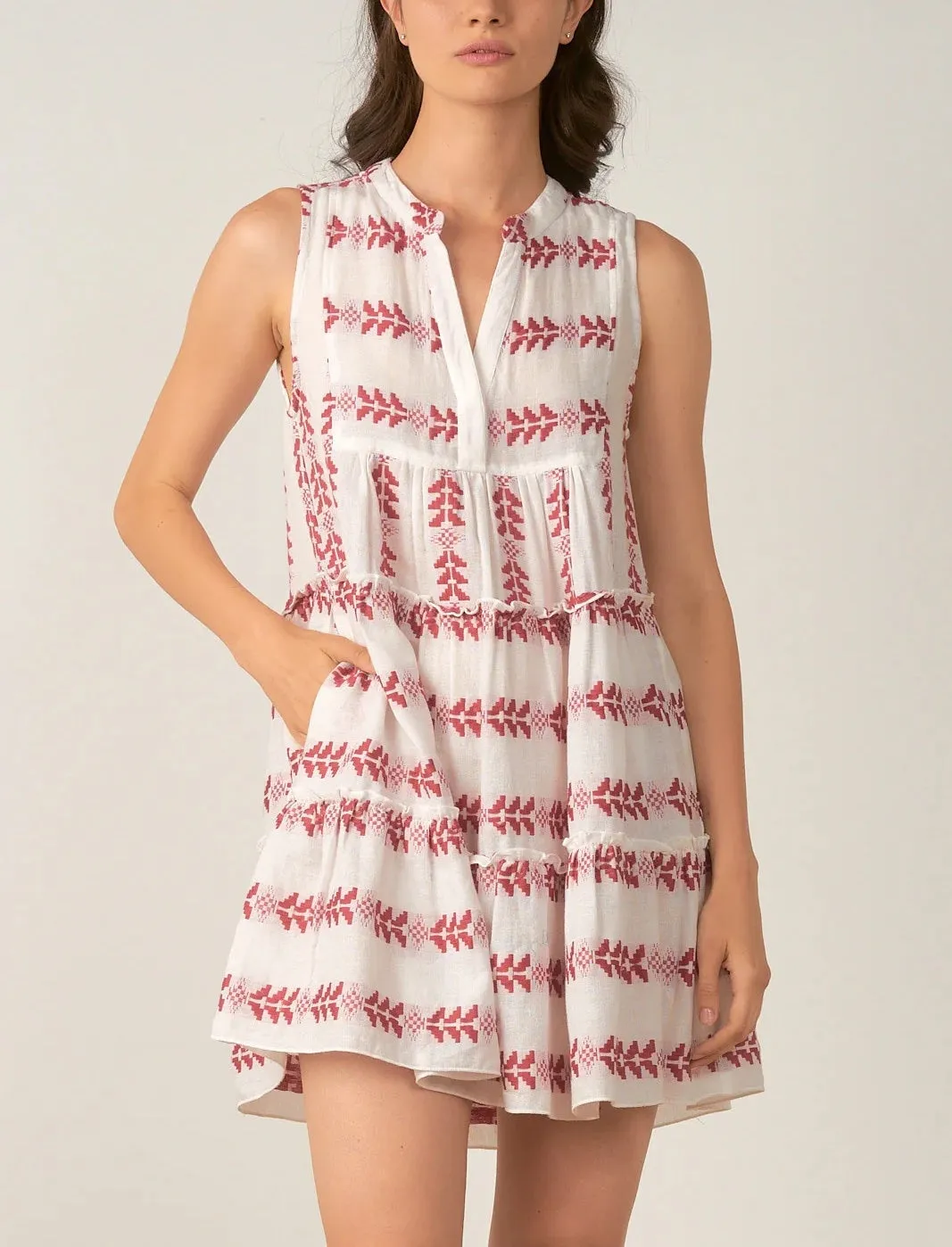 Elan Printed Sleeveless Dress