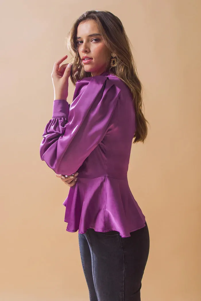 Favorite Days Midnight Woven Satin Top