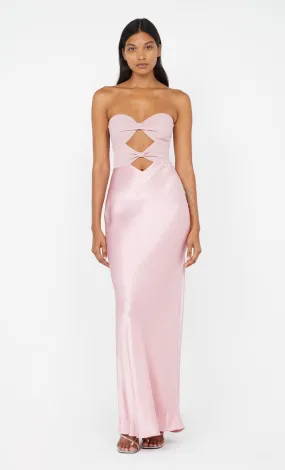 HALLE STRAPLESS DRESS - DUSTY PINK