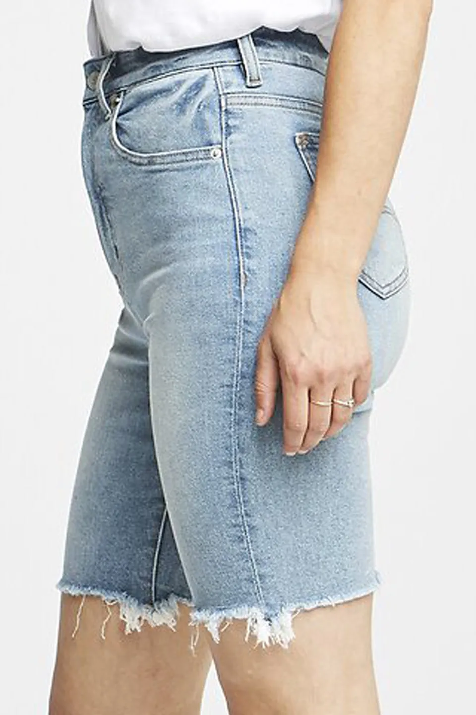 High Skinny Thigh Length Pale Blue Spirit Denim Short