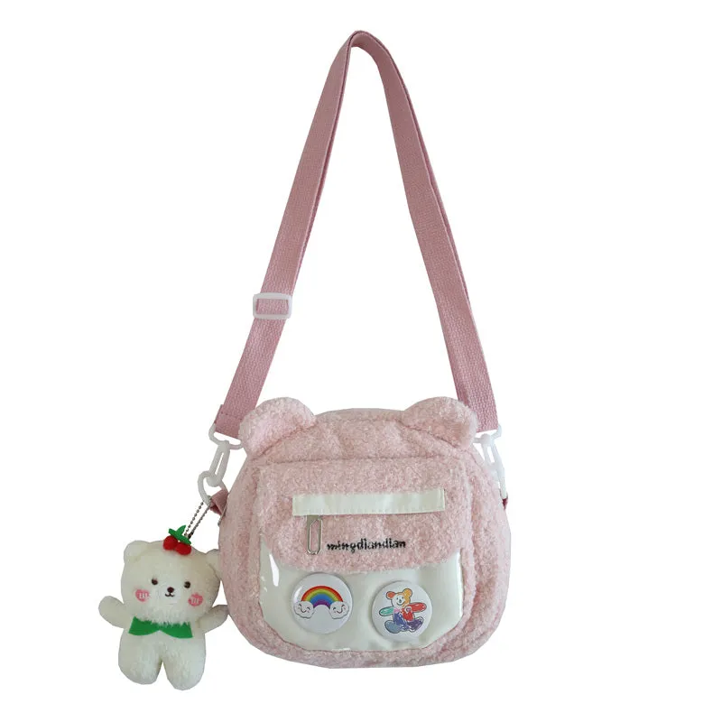 INS CUTE BEAR PLUSH CARTOON SHOULDER BAG BY9021