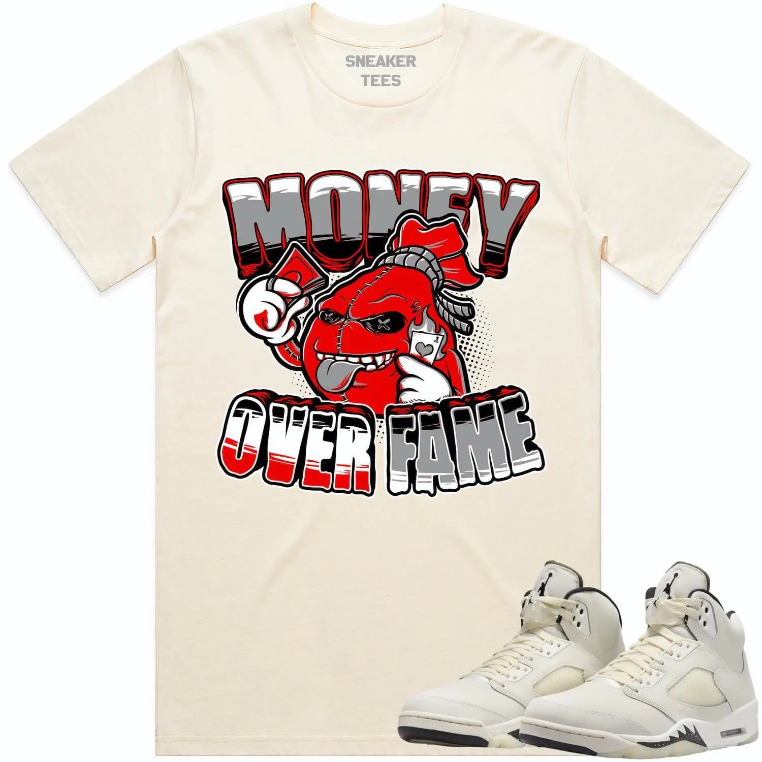 Jordan Retro 5 Sail 5s Shirt to Match - RED MOF