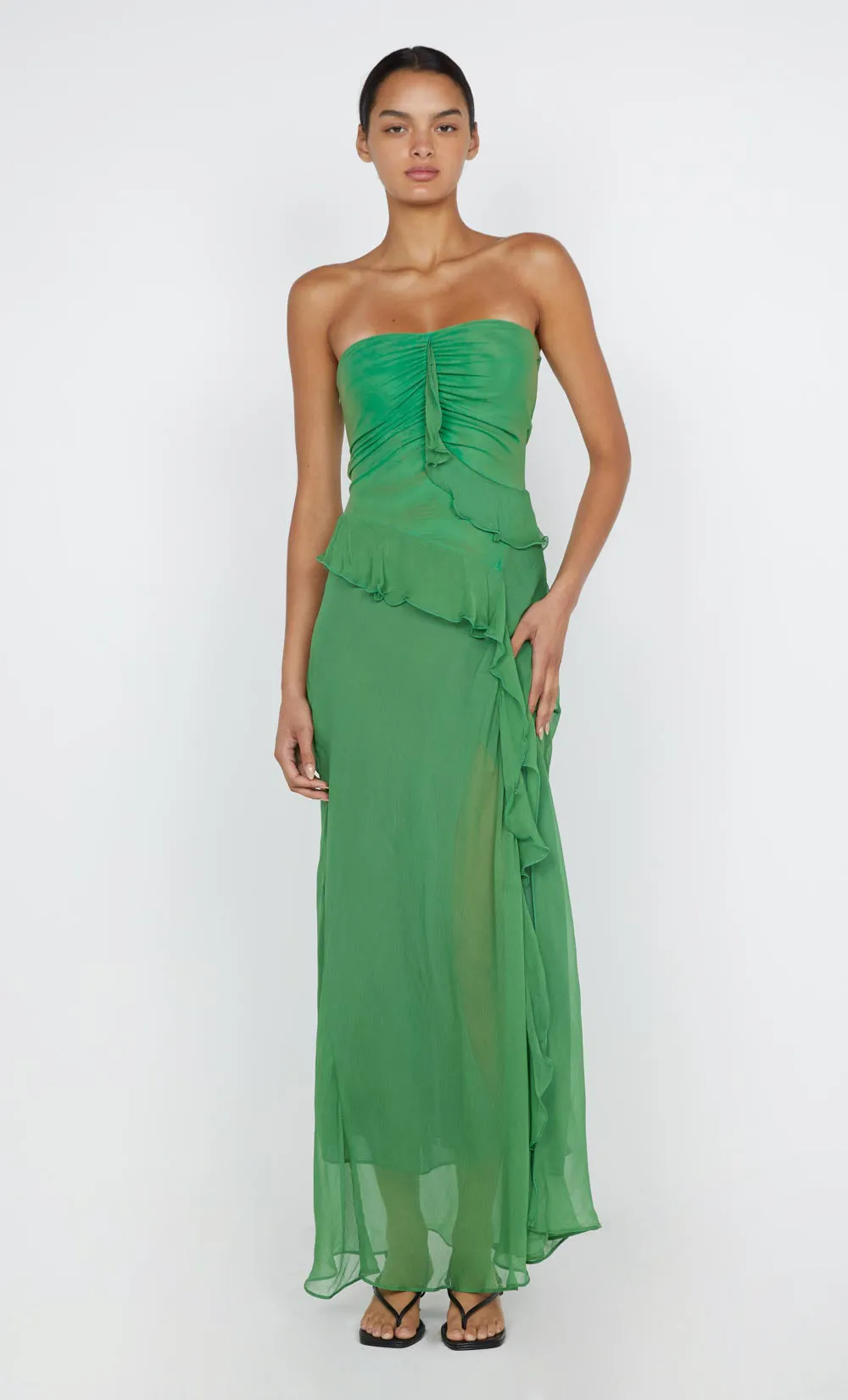 MARESCA STRAPLESS DRESS - GREEN APPLE