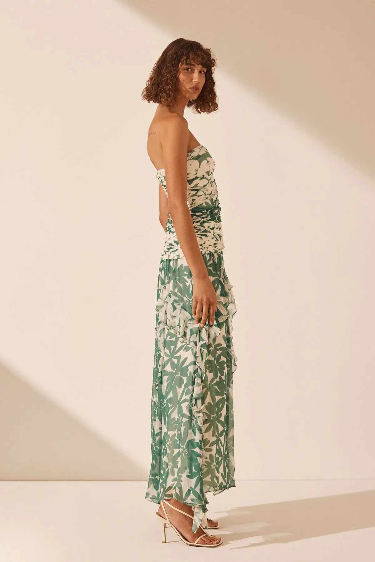 MARGUERITE STRAPLESS CONTRAST MAXI DRESS