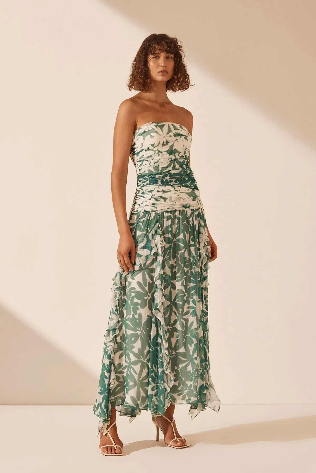 MARGUERITE STRAPLESS CONTRAST MAXI DRESS