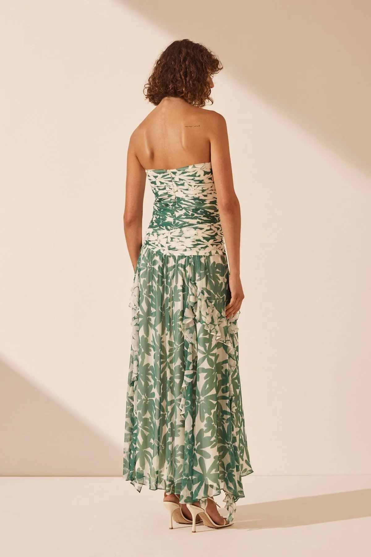 MARGUERITE STRAPLESS CONTRAST MAXI DRESS