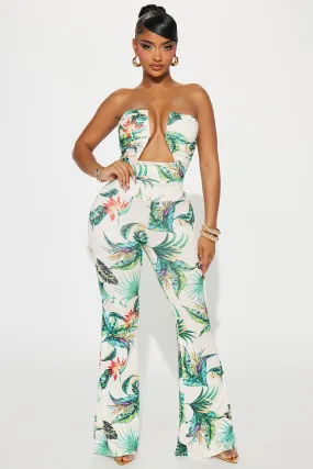 Maui Sun Tropical Jumpsuit - Green/combo