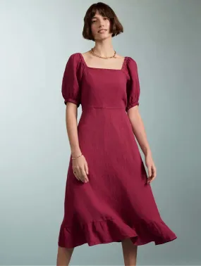 Nancy Linen Dress | Raspberry