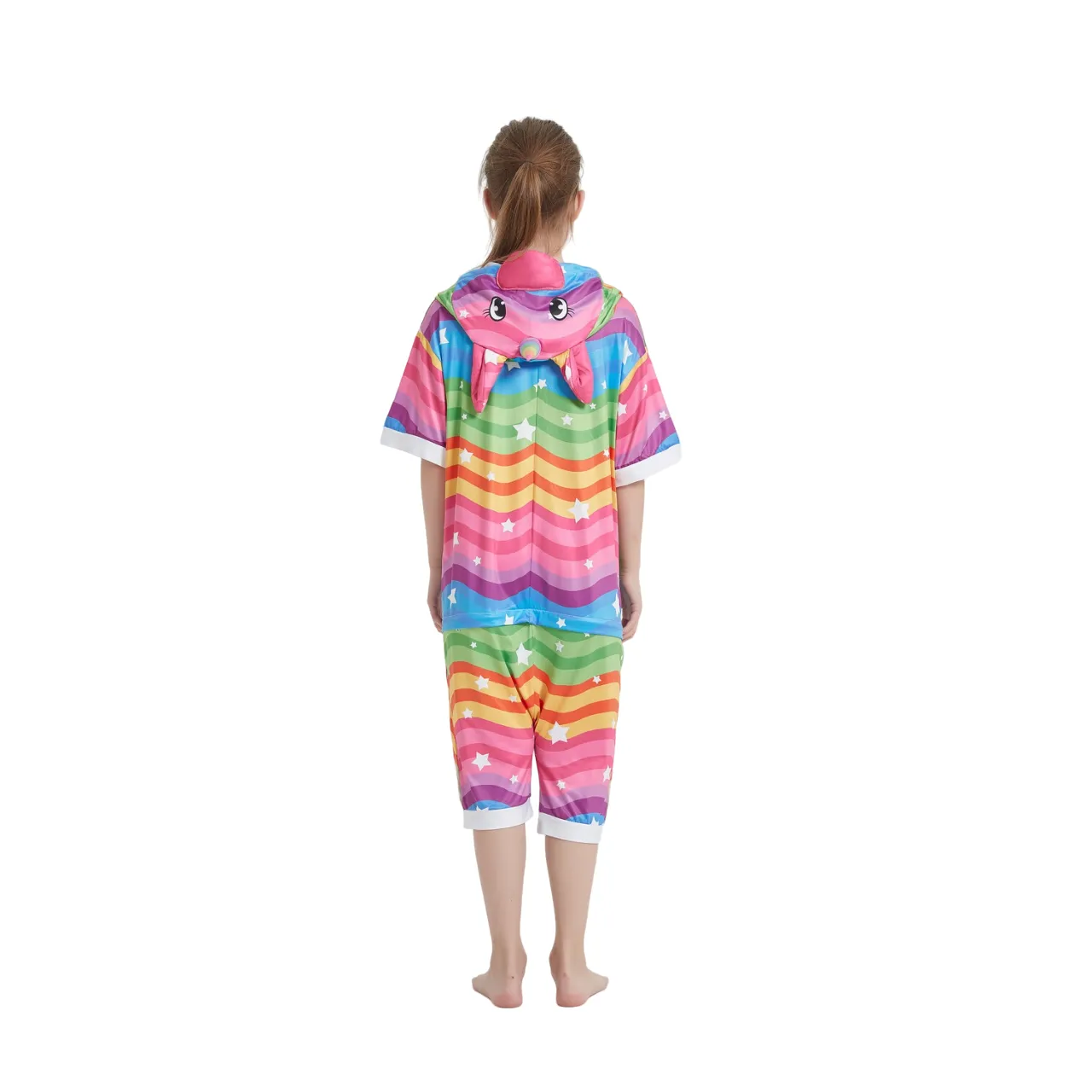 Rainbow Waves Unicorn Kids Summer Onesie