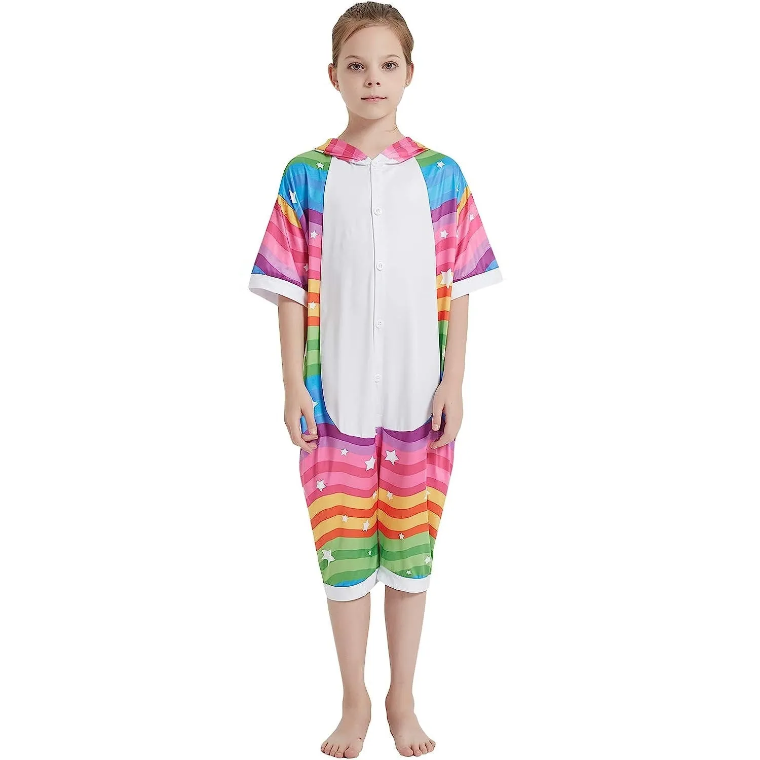 Rainbow Waves Unicorn Kids Summer Onesie