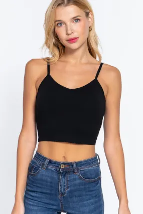 Removable Bra Cup Cotton Cami Crop Top