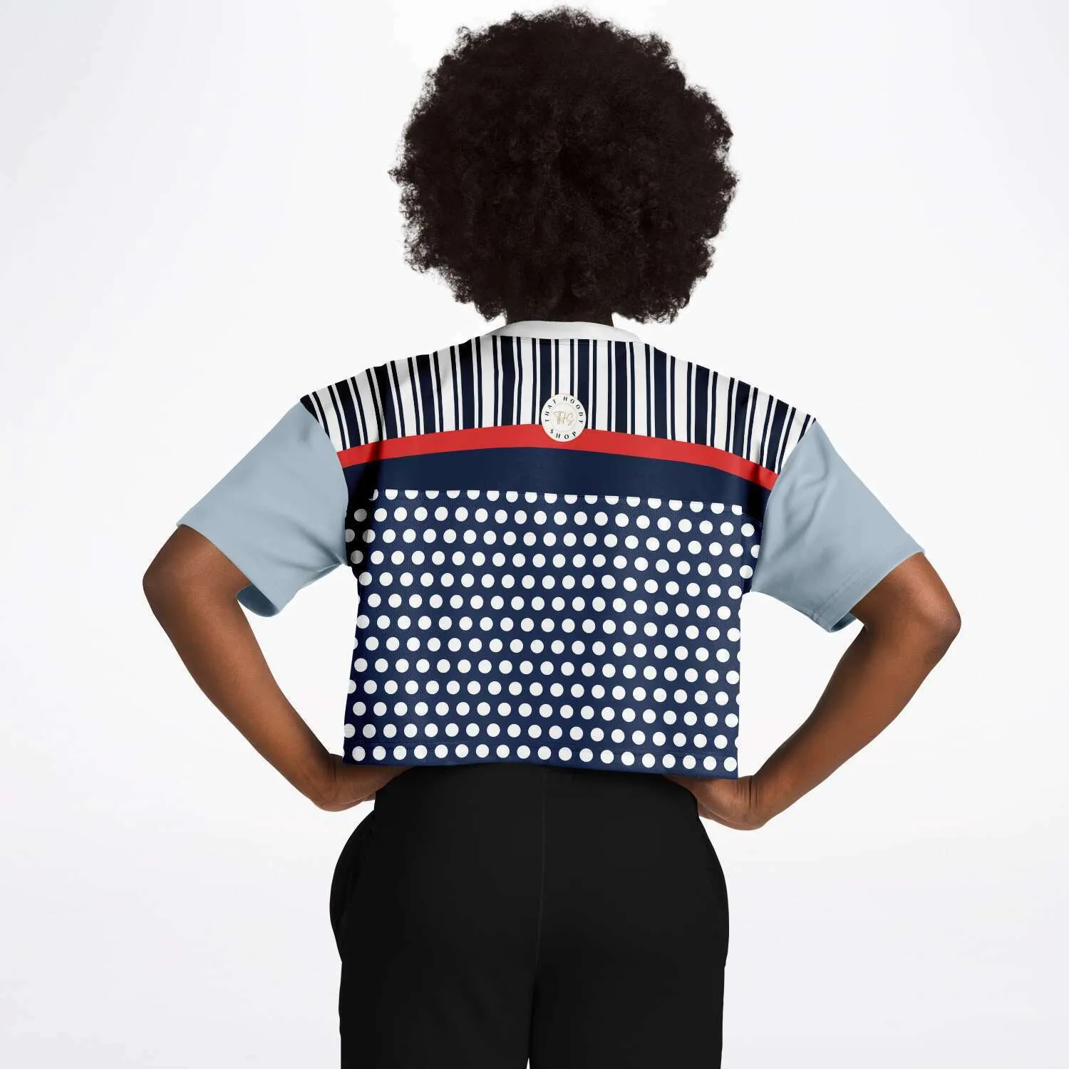 Sail Away Blue Polka Dot Crop Jersey