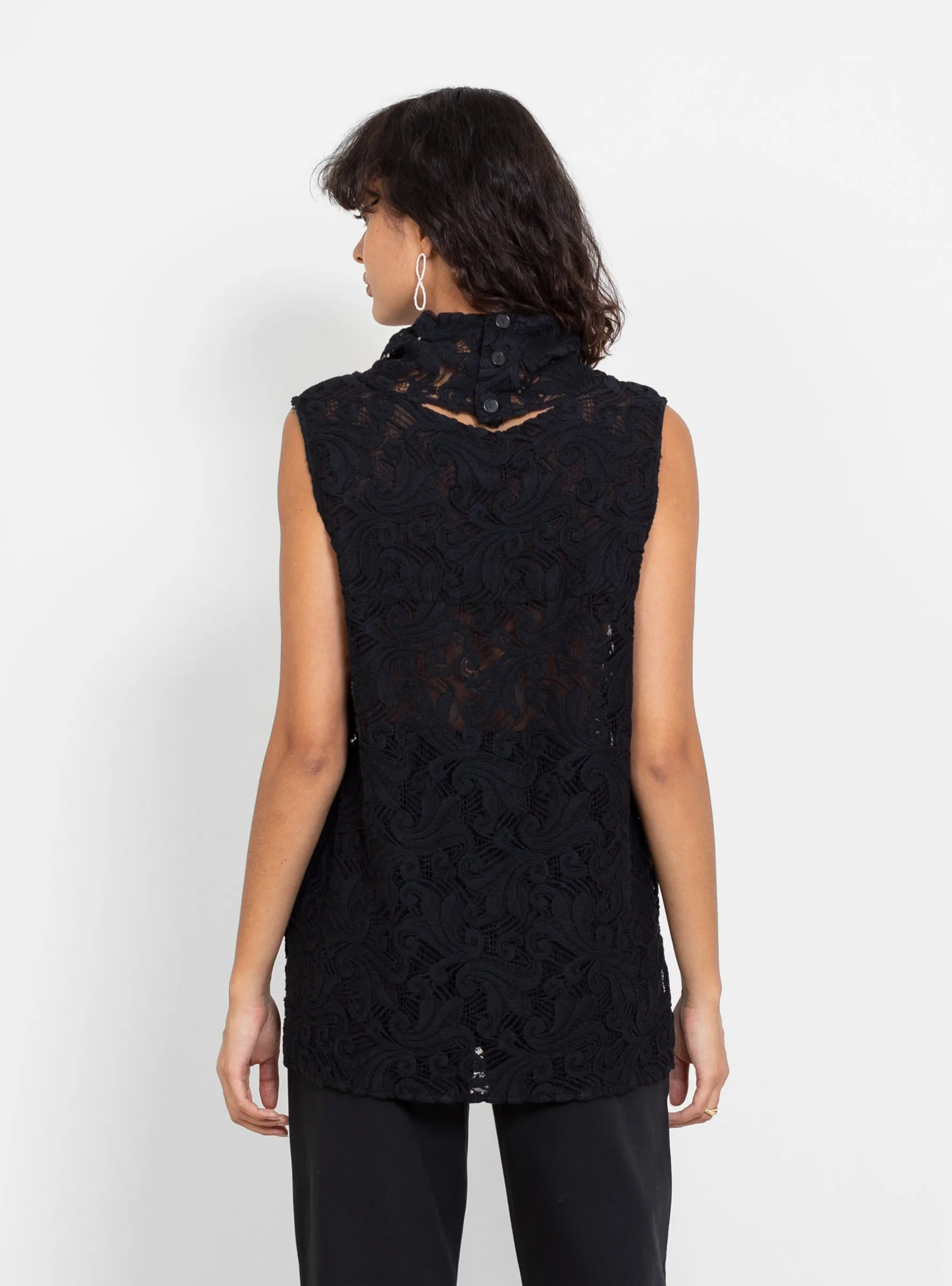 Sheridan Top Curly Lace Black