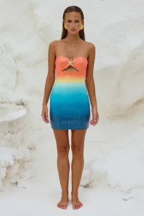 Steller Mini Dress - Orange/Blue