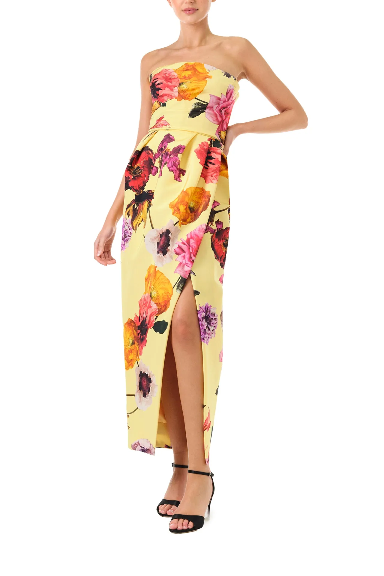 Strapless Floral Cocktail Dress