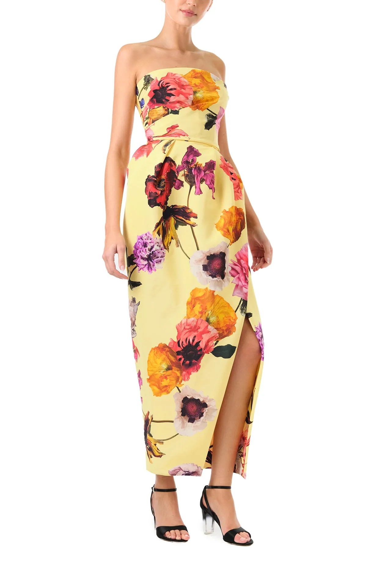 Strapless Floral Cocktail Dress