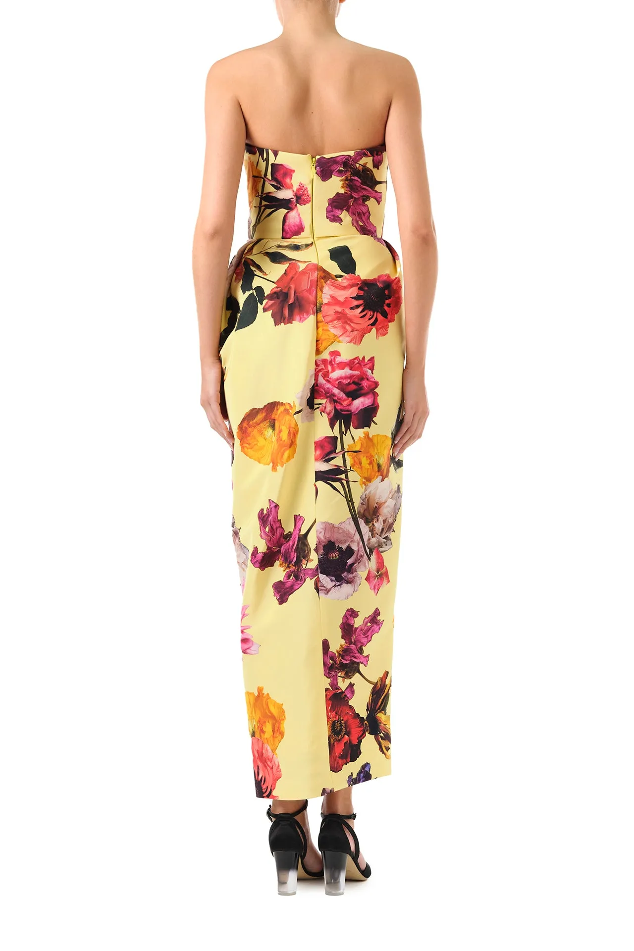 Strapless Floral Cocktail Dress