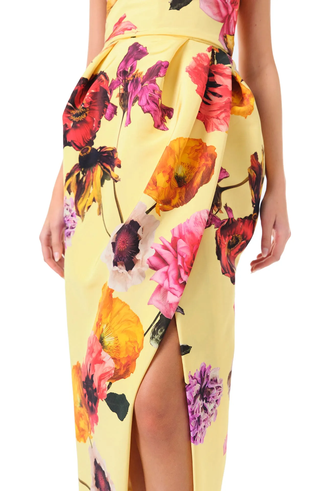 Strapless Floral Cocktail Dress