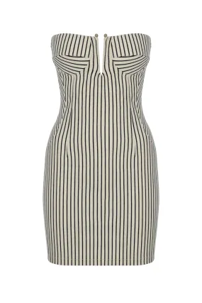 Striped Strapless Mini Dress