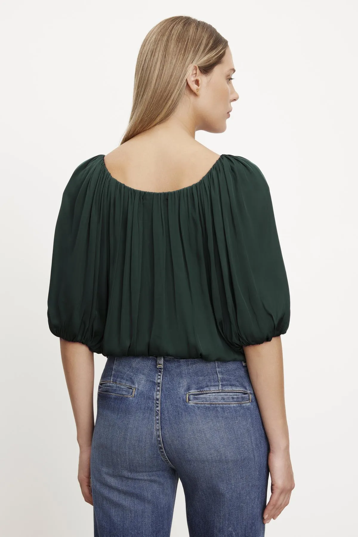 TAMI SATIN PUFF SLEEVE TOP