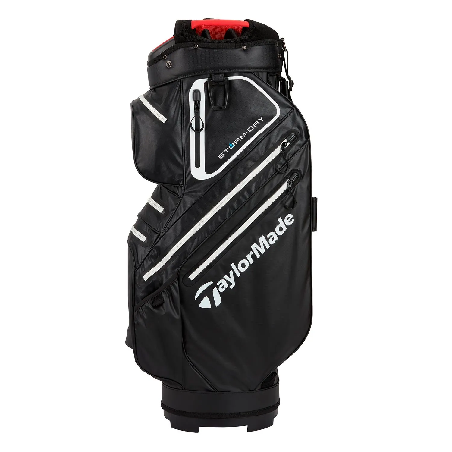 TaylorMade Storm Dry Waterproof Golf Cart Bag - Black/Red/White