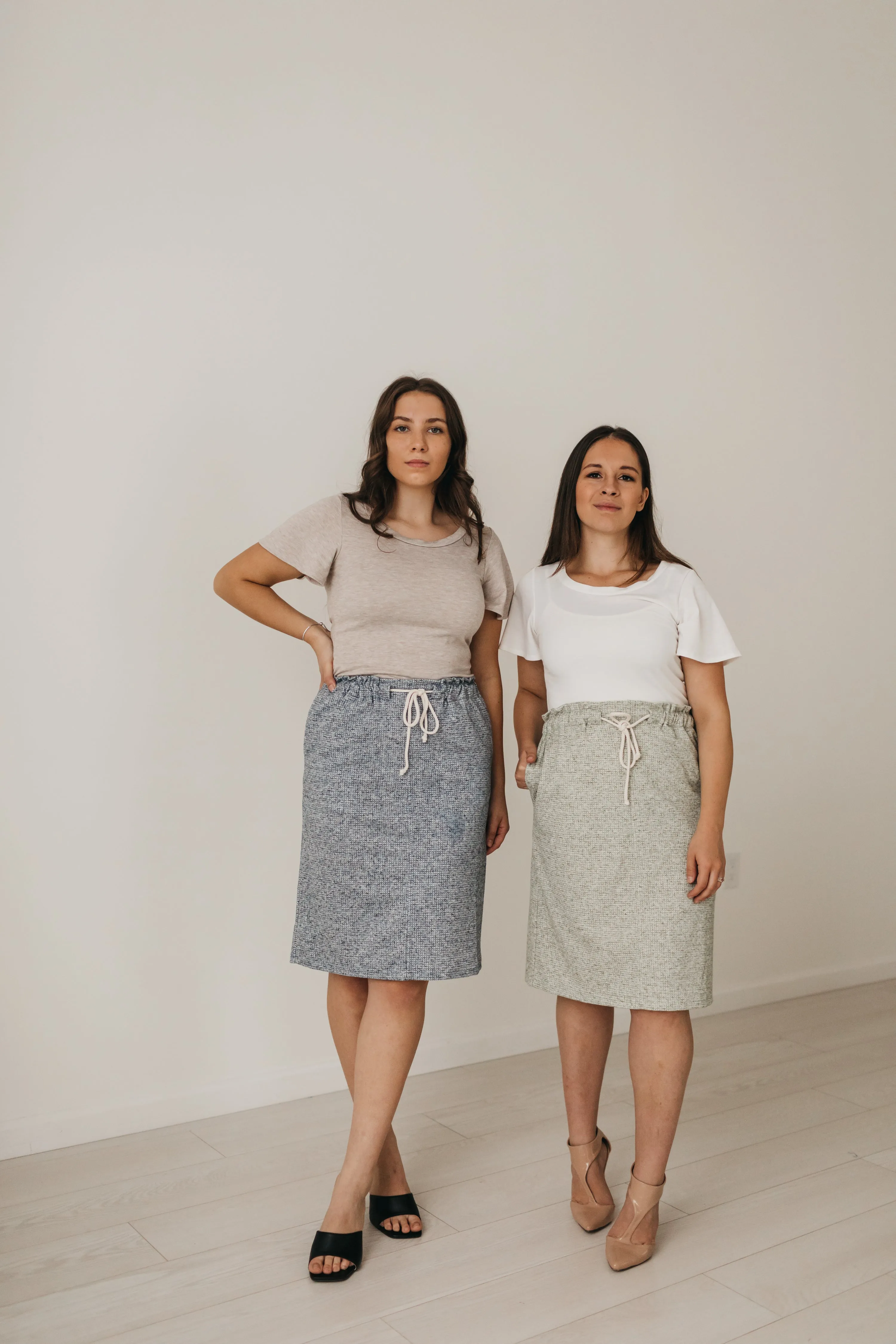 Textured Casual Skirt in Navy