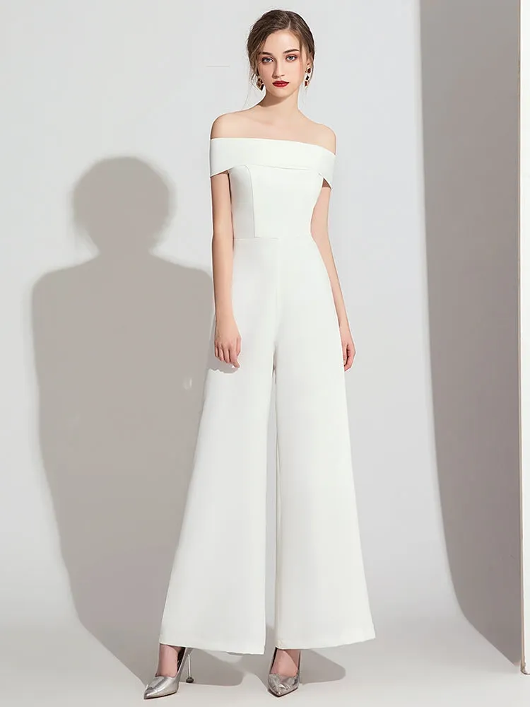 The Cellyn White Off Shoulder Jumpsuit