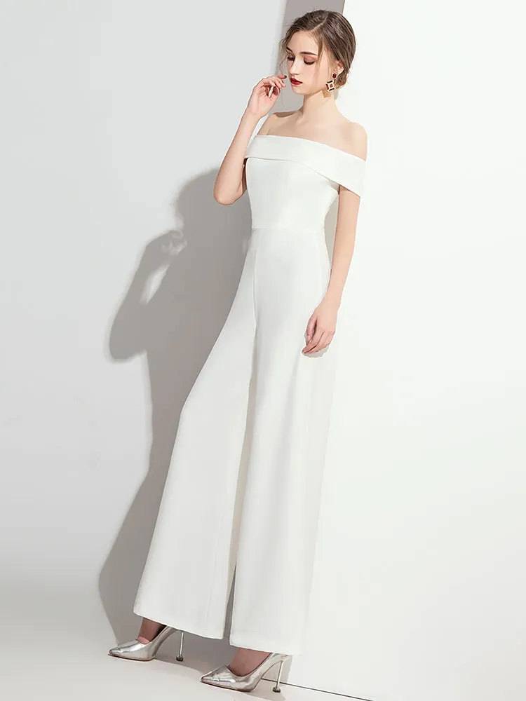 The Cellyn White Off Shoulder Jumpsuit