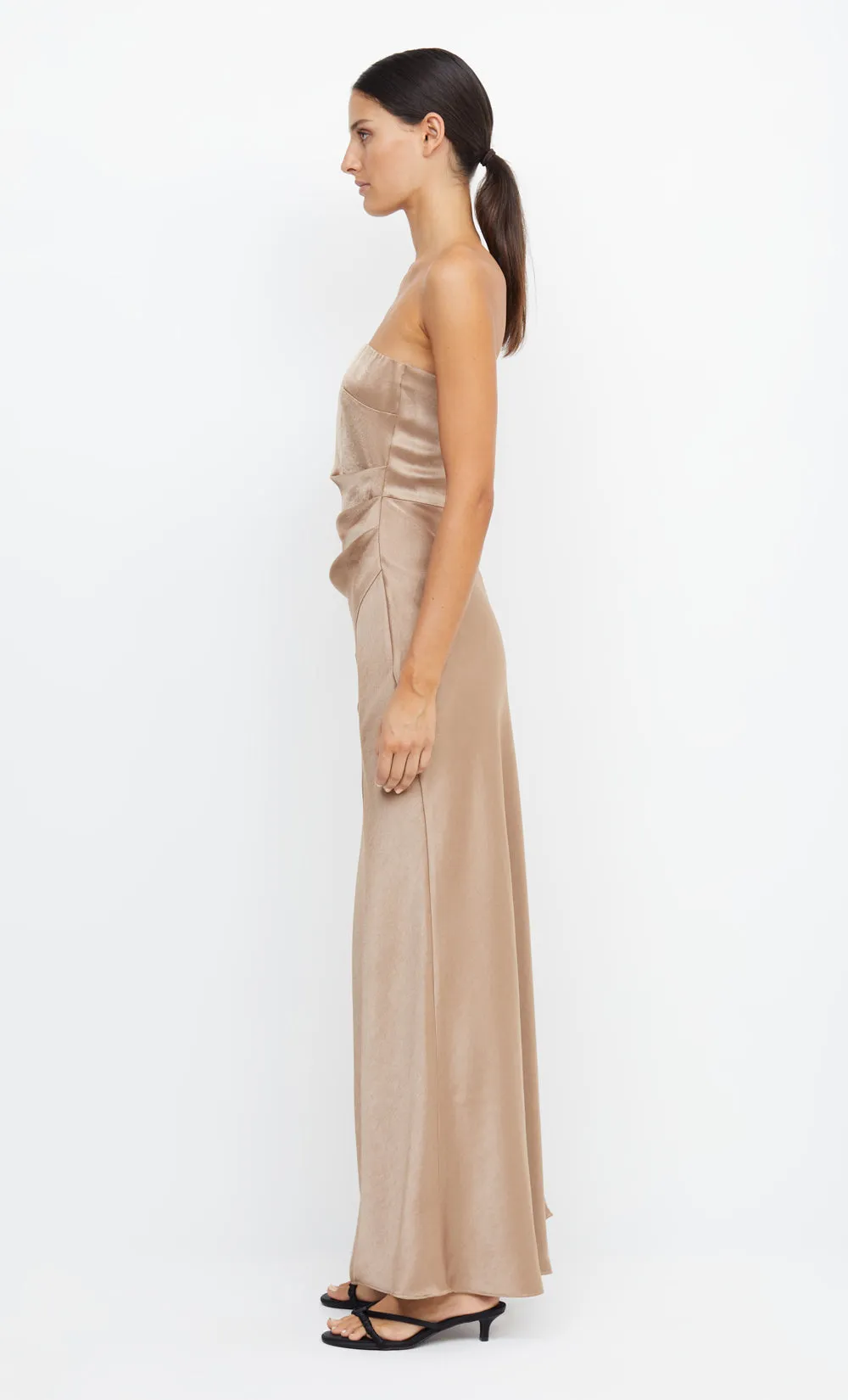 THE DREAMER STRAPLESS DRESS - GOLDEN