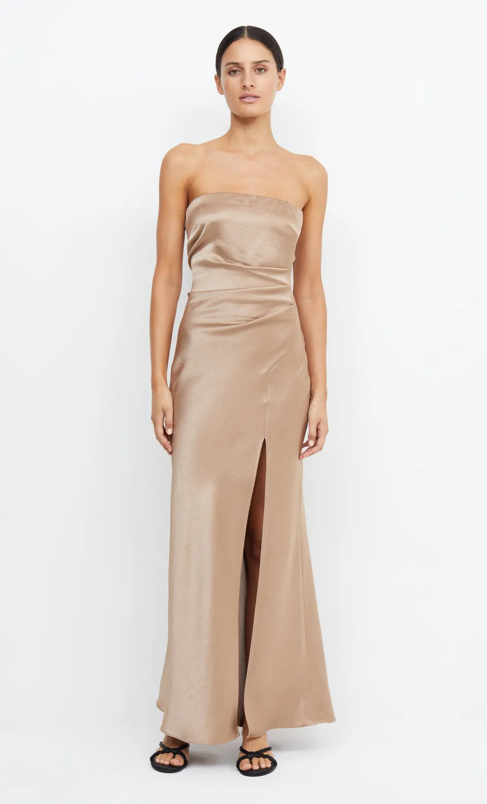 THE DREAMER STRAPLESS DRESS - GOLDEN