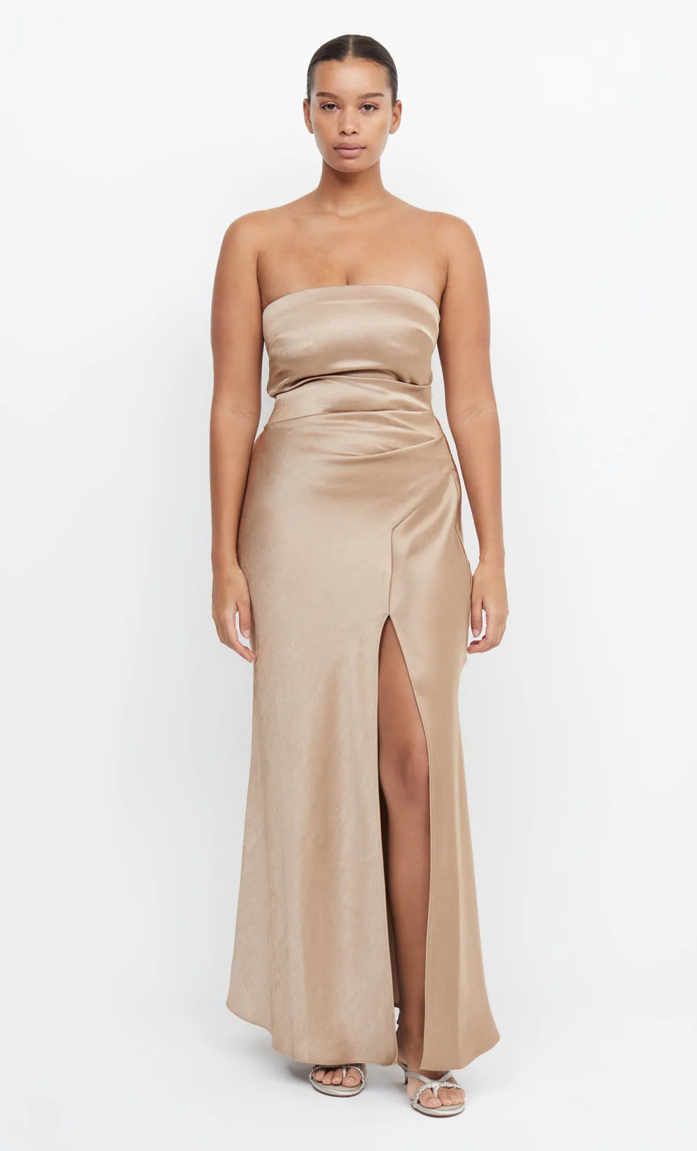 THE DREAMER STRAPLESS DRESS - GOLDEN